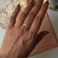 Gold Vermeil Textured & Big Dot Stack Set 925 Sterling Silver Ring