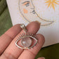 Handcrafted Rose Quartz Evil Eye Silver Pendant  