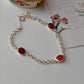 Carnelian 3 Stone 925 Sterling Silver Bracelet