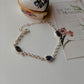 Labradorite 3 Stone 925 Sterling Silver Bracelet