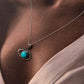 Faux Turquoise Evil Eye 925 Sterling Silver Pendant