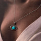 Faux Turquoise Evil Eye 925 Sterling Silver Pendant