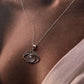Rose Quartz Evil Eye 925 Sterling Silver Pendant  