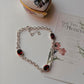 Garnet 3 Stone 925 Sterling Silver Bracelet