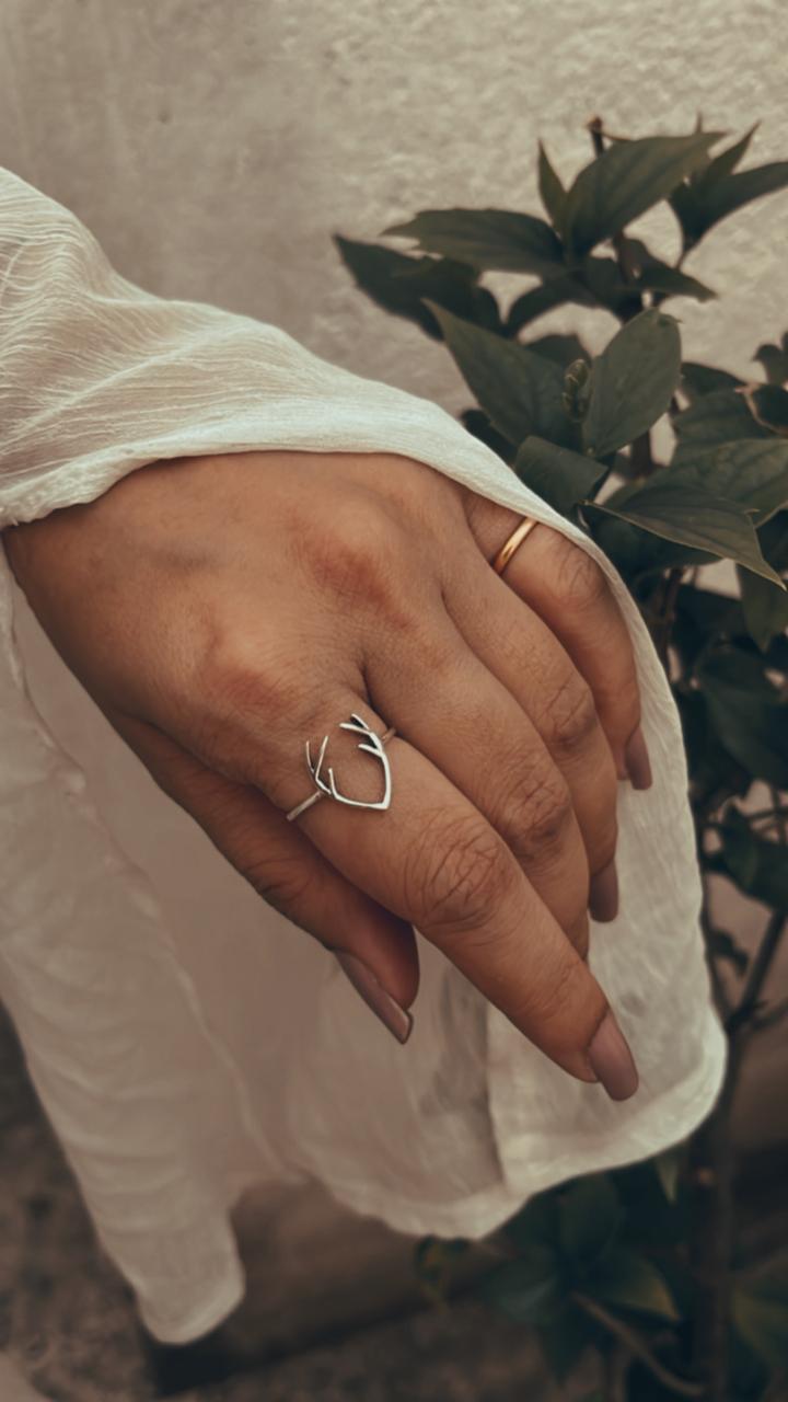 Antler 925 Sterling Silver Ring