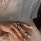 Antique Kundan Meenakari Chand Double 925 Sterling Silver Ring