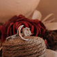 Clear Quartz Raw Uncut Crescent Moon Adjustable 925 Sterling Silver Ring