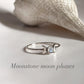 Minimal Dainty Moonstone Moon Phases 925 Sterling Silver Ring
