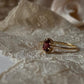 Gold Vermeil Rhodolite Garnet Vintage Solitaire 925 Sterling Silver Ring