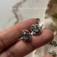 Aqua Chalcedony Oval Flower Studs 925 Sterling Silver Earrings
