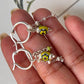 Pinterest Fresh Water Pearl & Green Removable Charms 925 Sterling Silver Italian Hoops
