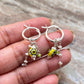 Pinterest Fresh Water Pearl & Green Removable Charms 925 Sterling Silver Italian Hoops
