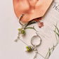 Pinterest Fresh Water Pearl & Green Removable Charms 925 Sterling Silver Italian Hoops