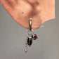 Black, Burgundy Pearl Removal Charms 925 Sterling Silver Italian Hoops