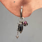 Black, Burgundy Pearl Removal Charms 925 Sterling Silver Italian Hoops