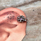 Bugadi Pink Stone Clip On Handcrafted Sterling Silver 925 Helix Ear Cuffs