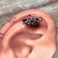Bugadi Pink Stone Clip On Handcrafted Sterling Silver 925 Helix Ear Cuffs