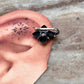 Bugadi Pink Stone Clip On Handcrafted Sterling Silver 925 Helix Ear Cuffs