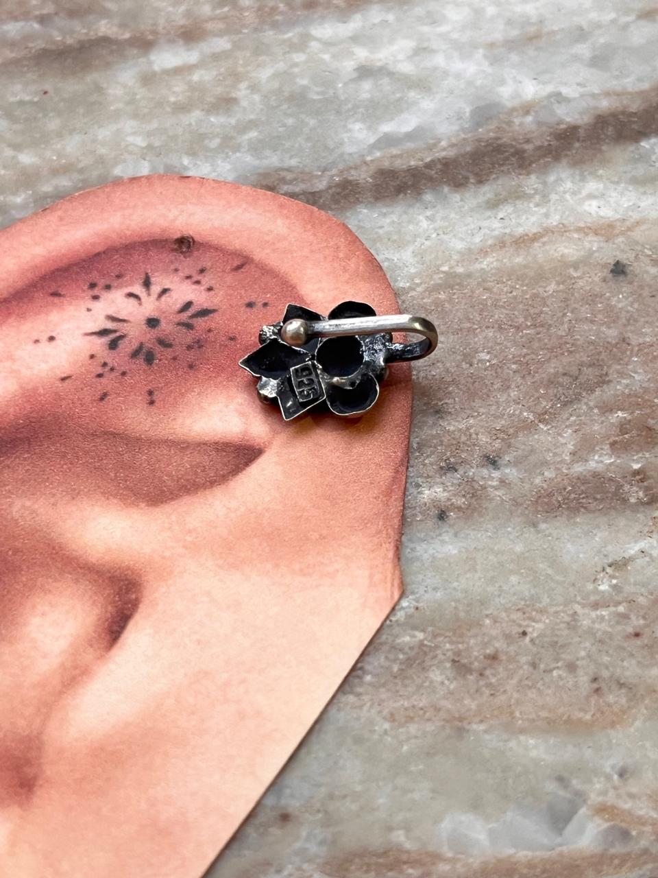 Bugadi Plain Clip On Handcrafted Sterling Silver 925 Helix Ear Cuffs