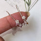 Multi Tourmaline Cherry Blossom Tiny Hook 925 Sterling Silver Earrings