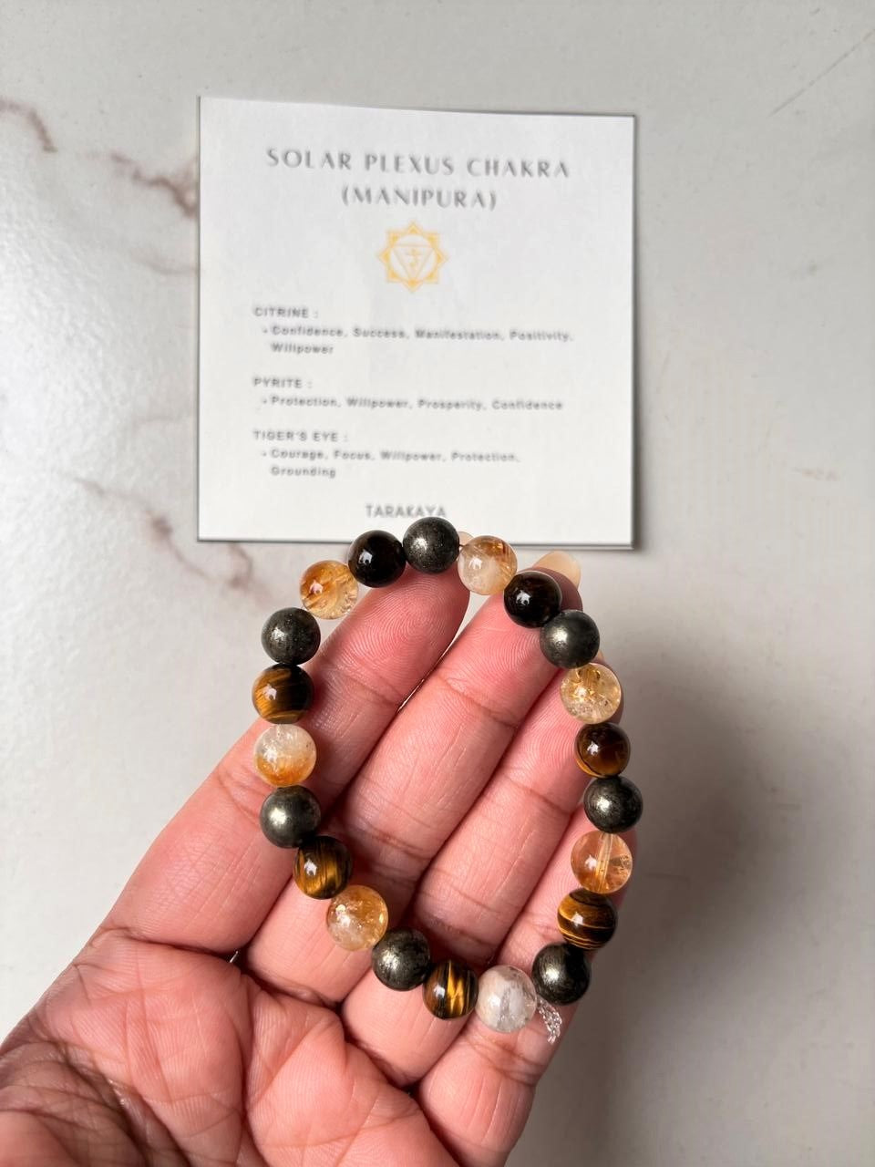 Solar Plexus Chakra (Manipura) 8mm Natural Crystal Bracelet