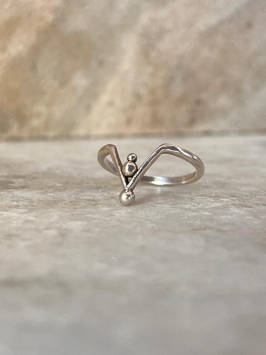 V Tribey Stackable 925 Sterling Silver Ring