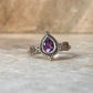 Amethyst Pear Cut Boho 925 Sterling Silver Ring