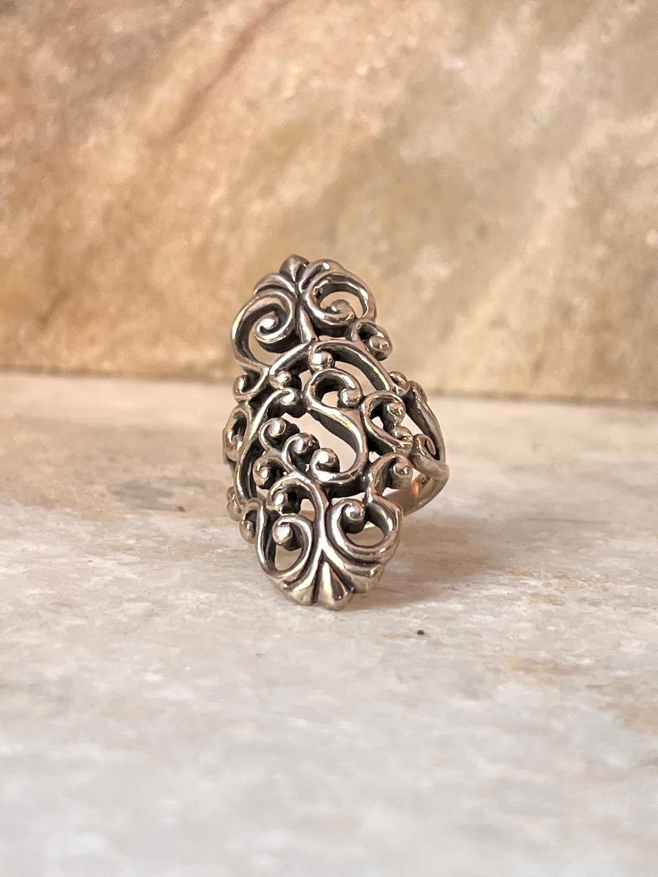 Vintage Fleur De Lis 925 Sterling Silver Ring