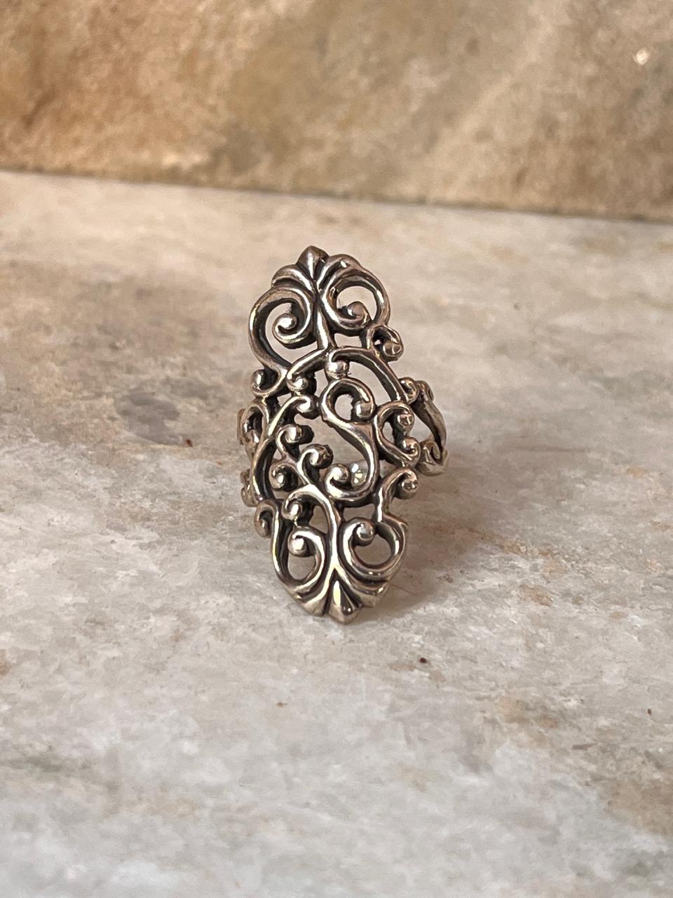Vintage Fleur De Lis 925 Sterling Silver Ring