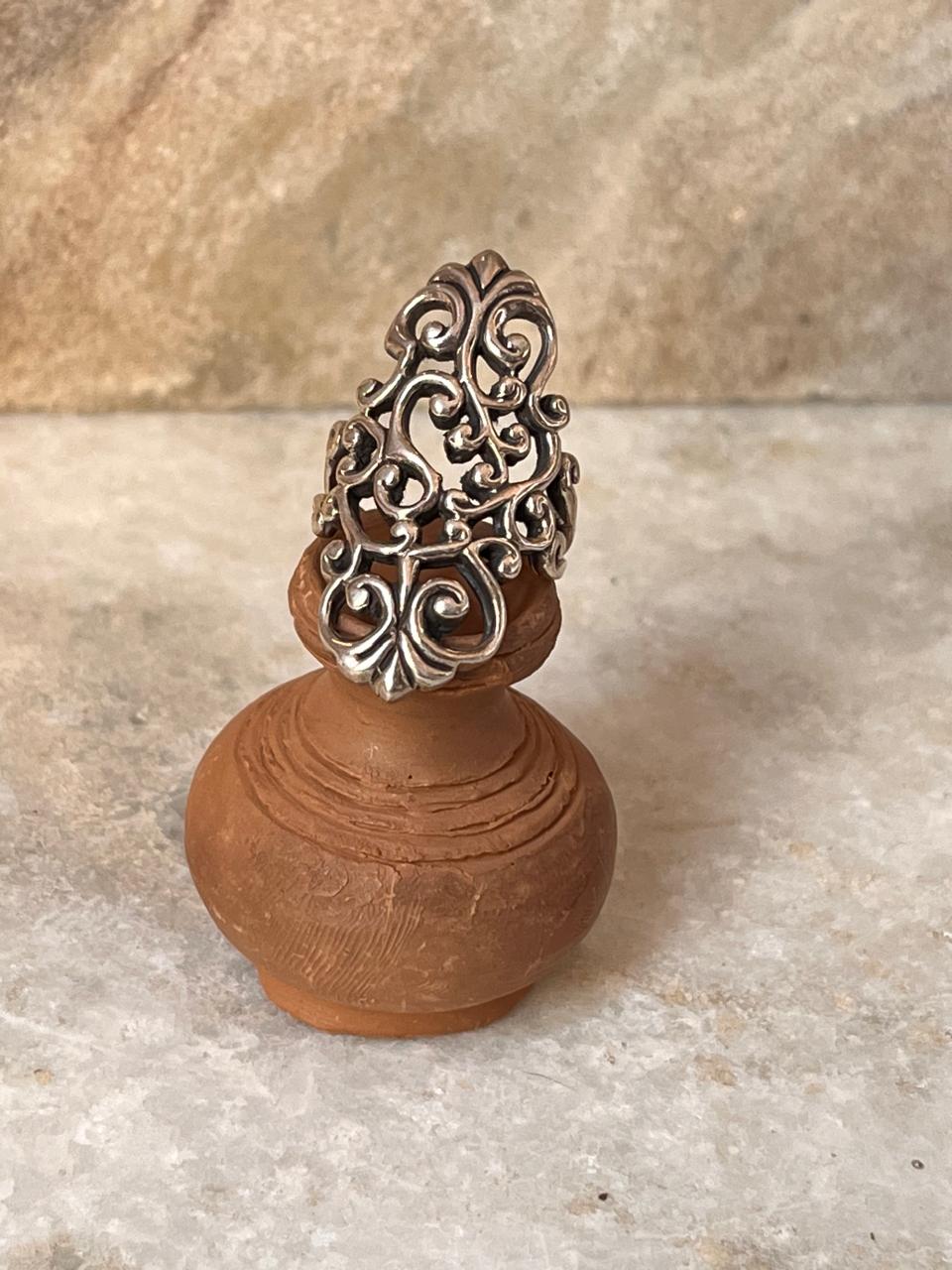 Vintage Fleur De Lis 925 Sterling Silver Ring