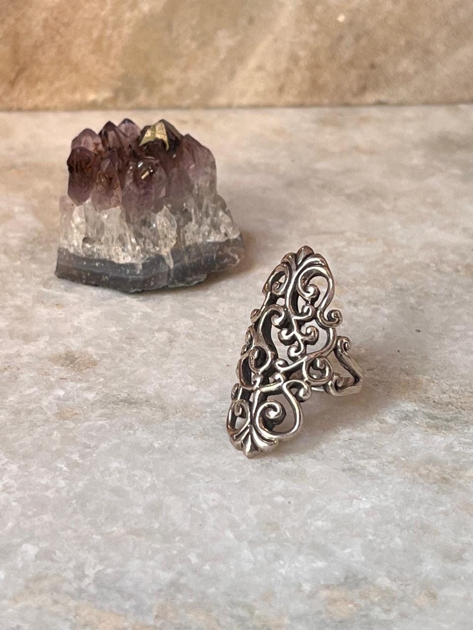 Vintage Fleur De Lis 925 Sterling Silver Ring