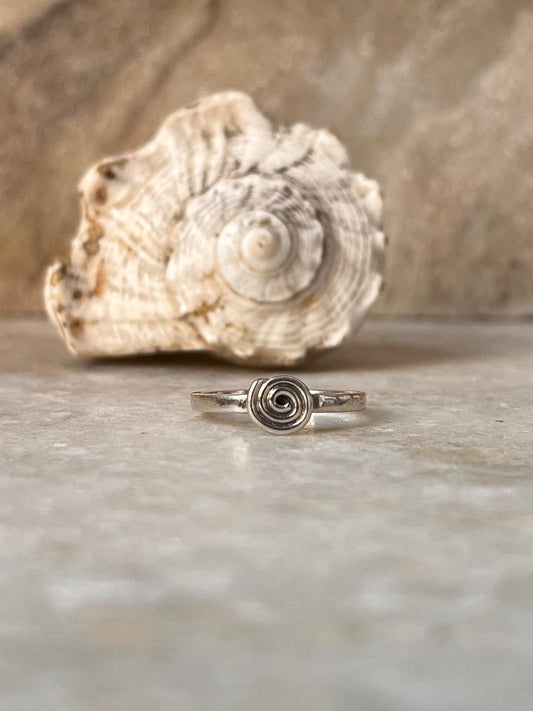 Boho Spiral Plain 925 Sterling Silver Ring