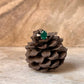 Natural Green Onyx Bamboo Band 925 Sterling Silver Ring