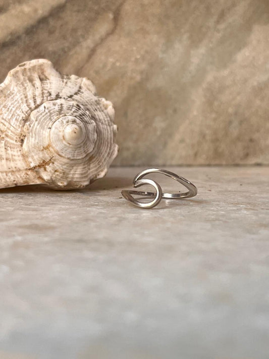 Beach Wave Handcrafted 925 Sterling Silver Ring