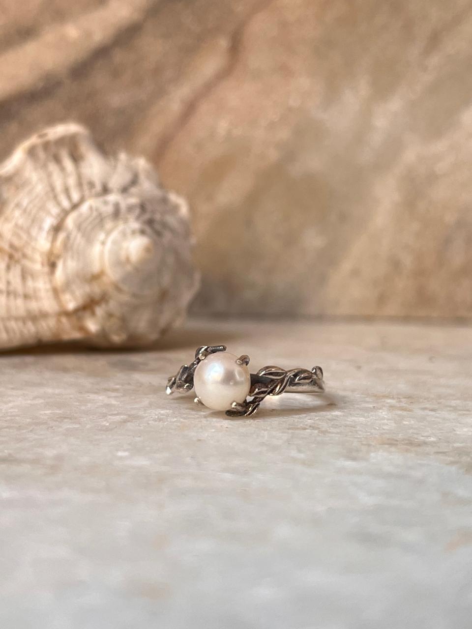 Forest Fresh Water Pearl 925 Sterling Silver Ring