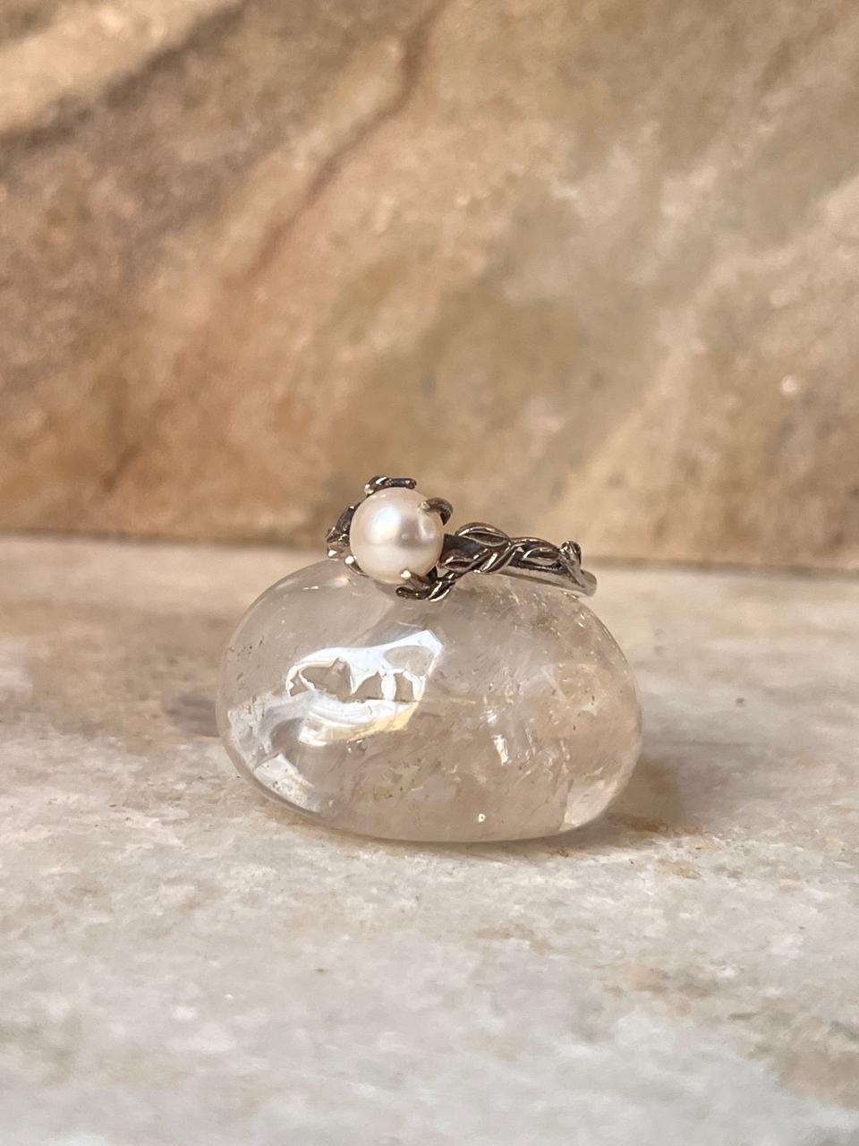 Forest Fresh Water Pearl 925 Sterling Silver Ring