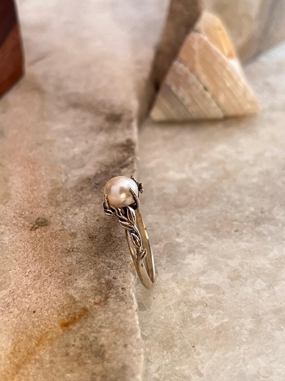 Forest Fresh Water Pearl 925 Sterling Silver Ring