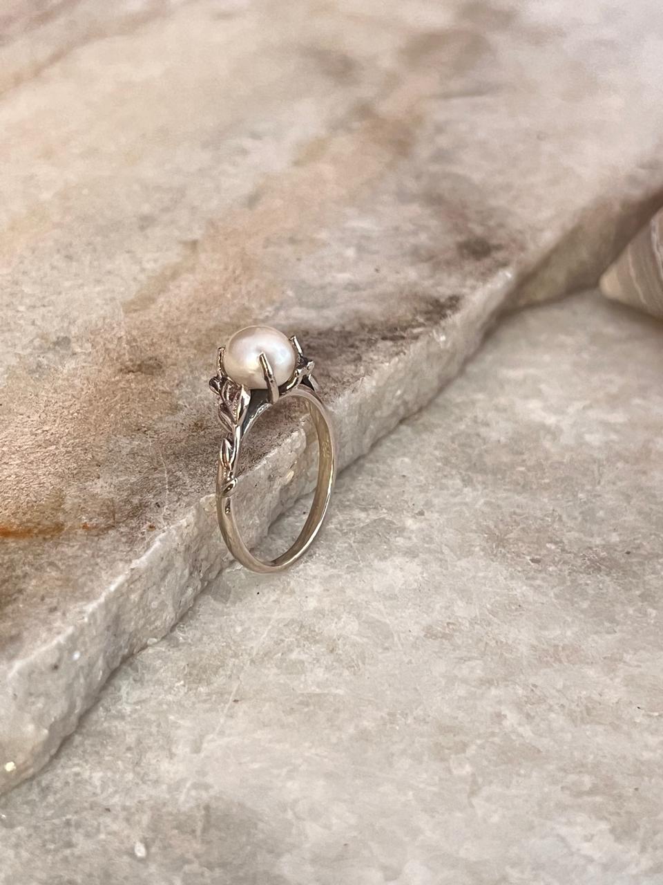 Forest Fresh Water Pearl 925 Sterling Silver Ring