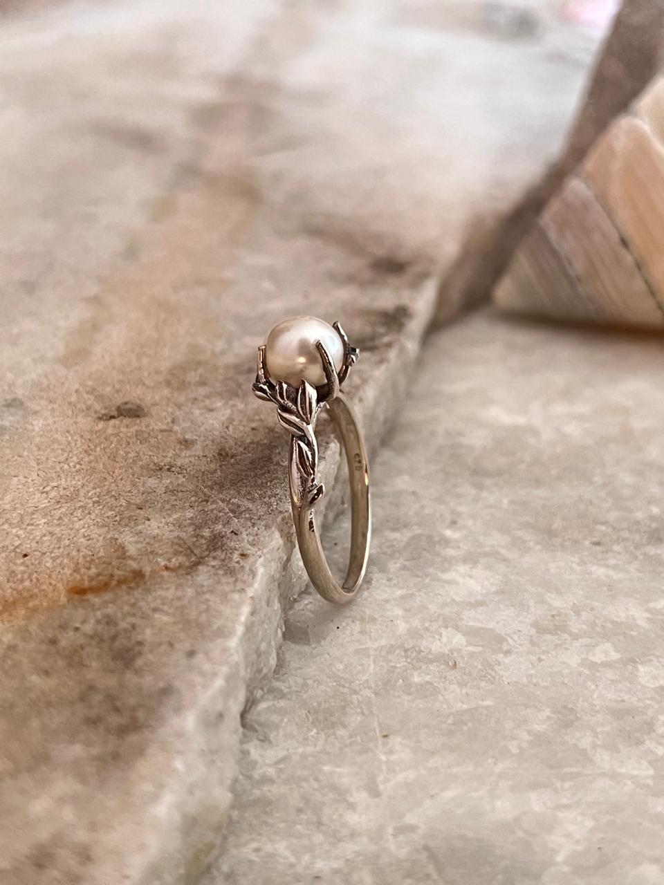 Forest Fresh Water Pearl 925 Sterling Silver Ring
