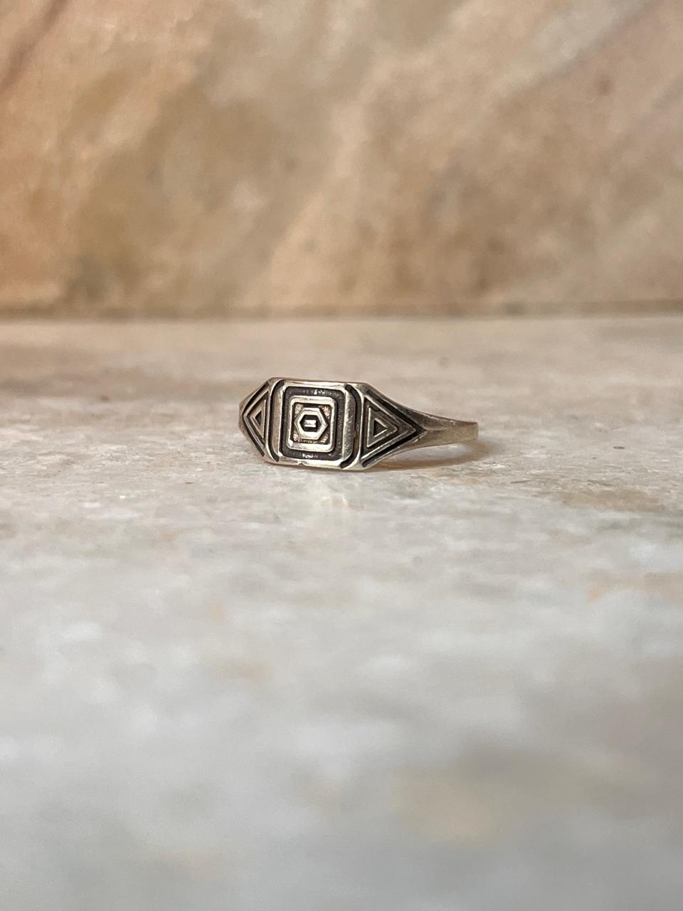 Tribal Dawn Signet 925 Sterling Silver Ring