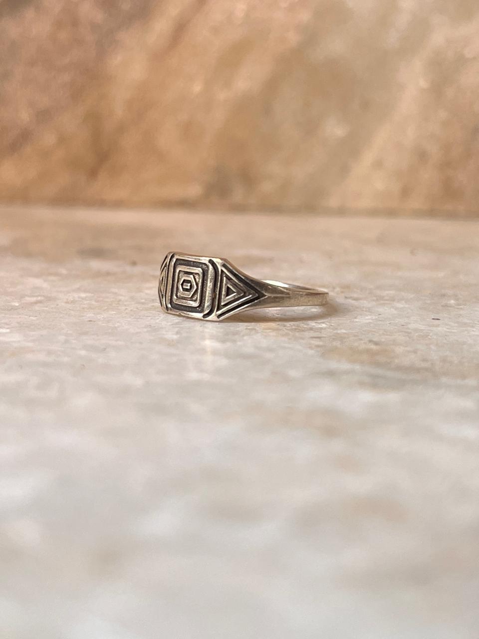 Tribal Dawn Signet 925 Sterling Silver Ring