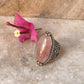 Rose Quartz Boho Oval Statement 925 Sterling Silver Ring