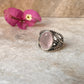 Rose Quartz Statement Twig textured Band 925 Sterling Silver Ring