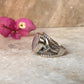 Rose Quartz Statement Twig textured Band 925 Sterling Silver Ring