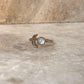 Moonstone Crescent Moon Adjustable 925 Sterling Silver Ring