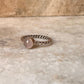 Rose Quartz Rope Band 925 Sterling Silver Ring
