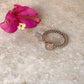 Rose Quartz Rope Band 925 Sterling Silver Ring
