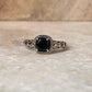 Black Onyx Heart Band 925 Sterling Silver Ring