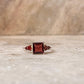 Garnet Square Cut Vintage 925 Sterling Silver Ring