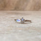 Moonstone Three Stone 925 Sterling Silver Ring